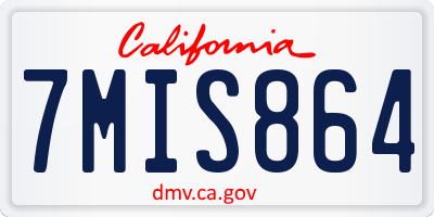 CA license plate 7MIS864