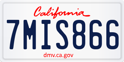 CA license plate 7MIS866