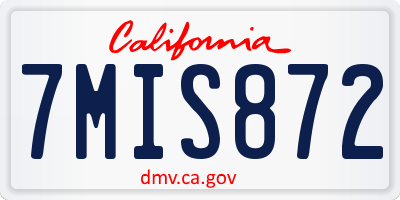 CA license plate 7MIS872