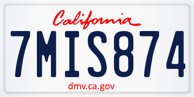 CA license plate 7MIS874