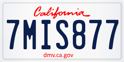 CA license plate 7MIS877