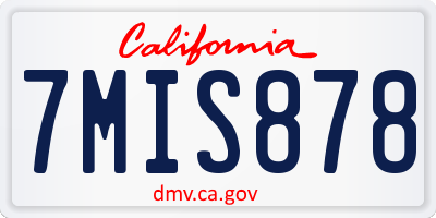 CA license plate 7MIS878