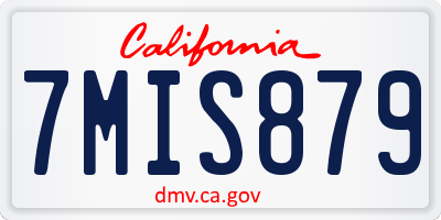 CA license plate 7MIS879