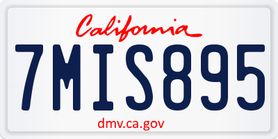 CA license plate 7MIS895