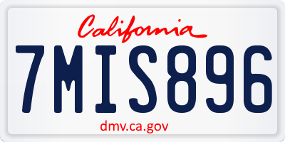 CA license plate 7MIS896