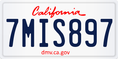 CA license plate 7MIS897