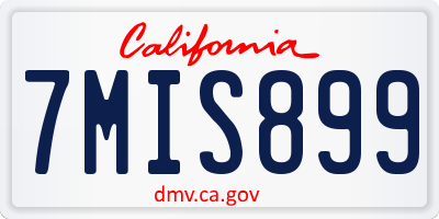 CA license plate 7MIS899