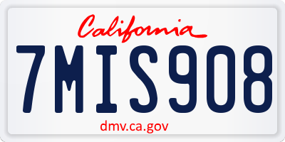 CA license plate 7MIS908