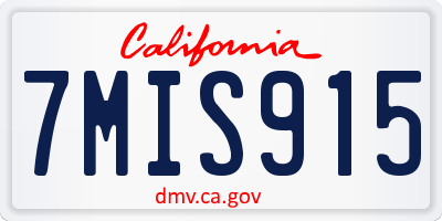CA license plate 7MIS915