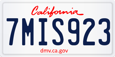 CA license plate 7MIS923