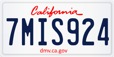 CA license plate 7MIS924