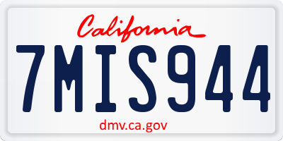 CA license plate 7MIS944