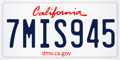 CA license plate 7MIS945