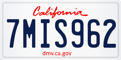 CA license plate 7MIS962