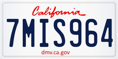 CA license plate 7MIS964