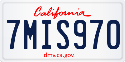 CA license plate 7MIS970