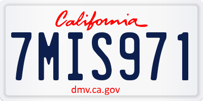 CA license plate 7MIS971