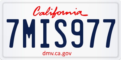 CA license plate 7MIS977