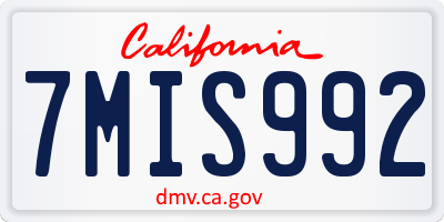 CA license plate 7MIS992
