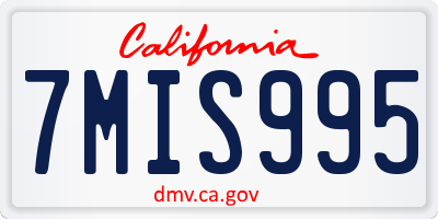 CA license plate 7MIS995