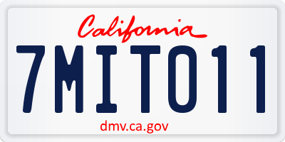 CA license plate 7MIT011