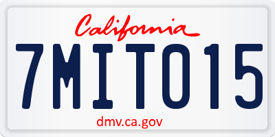 CA license plate 7MIT015