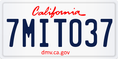 CA license plate 7MIT037