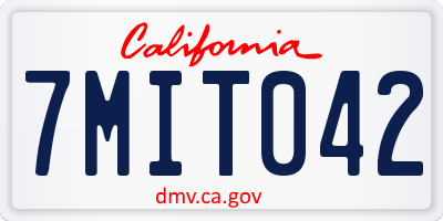 CA license plate 7MIT042