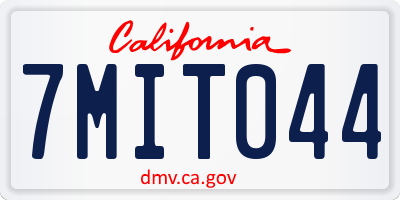 CA license plate 7MIT044
