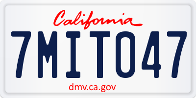 CA license plate 7MIT047