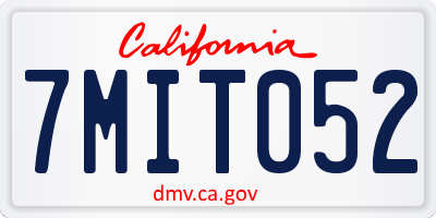 CA license plate 7MIT052
