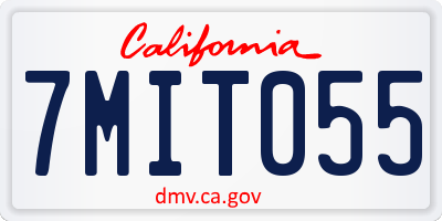 CA license plate 7MIT055