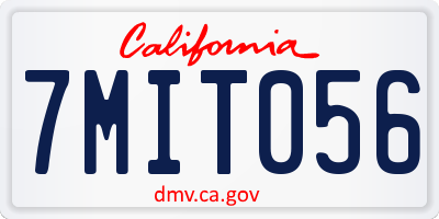 CA license plate 7MIT056