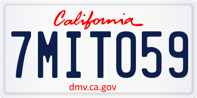 CA license plate 7MIT059