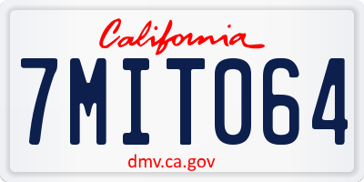 CA license plate 7MIT064