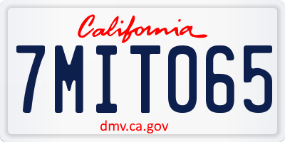 CA license plate 7MIT065