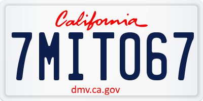 CA license plate 7MIT067