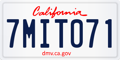 CA license plate 7MIT071