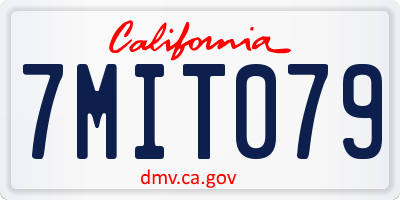CA license plate 7MIT079