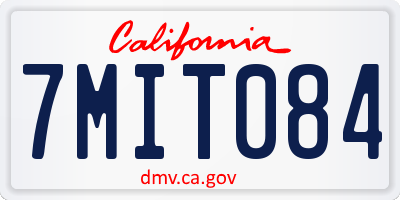 CA license plate 7MIT084