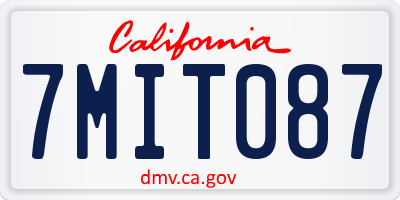 CA license plate 7MIT087