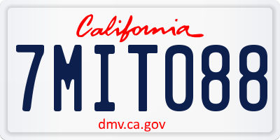 CA license plate 7MIT088