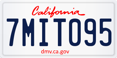 CA license plate 7MIT095