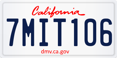 CA license plate 7MIT106