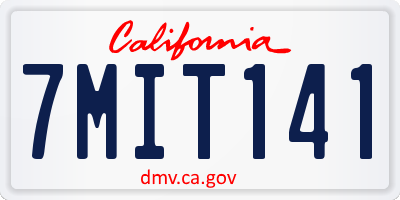CA license plate 7MIT141