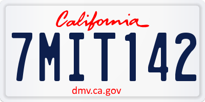 CA license plate 7MIT142