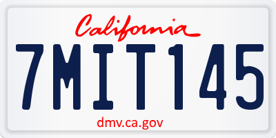CA license plate 7MIT145