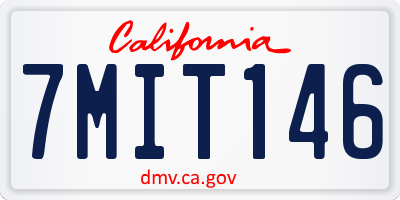 CA license plate 7MIT146