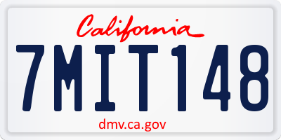 CA license plate 7MIT148