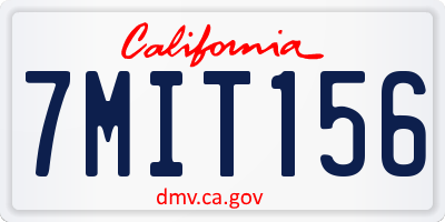 CA license plate 7MIT156